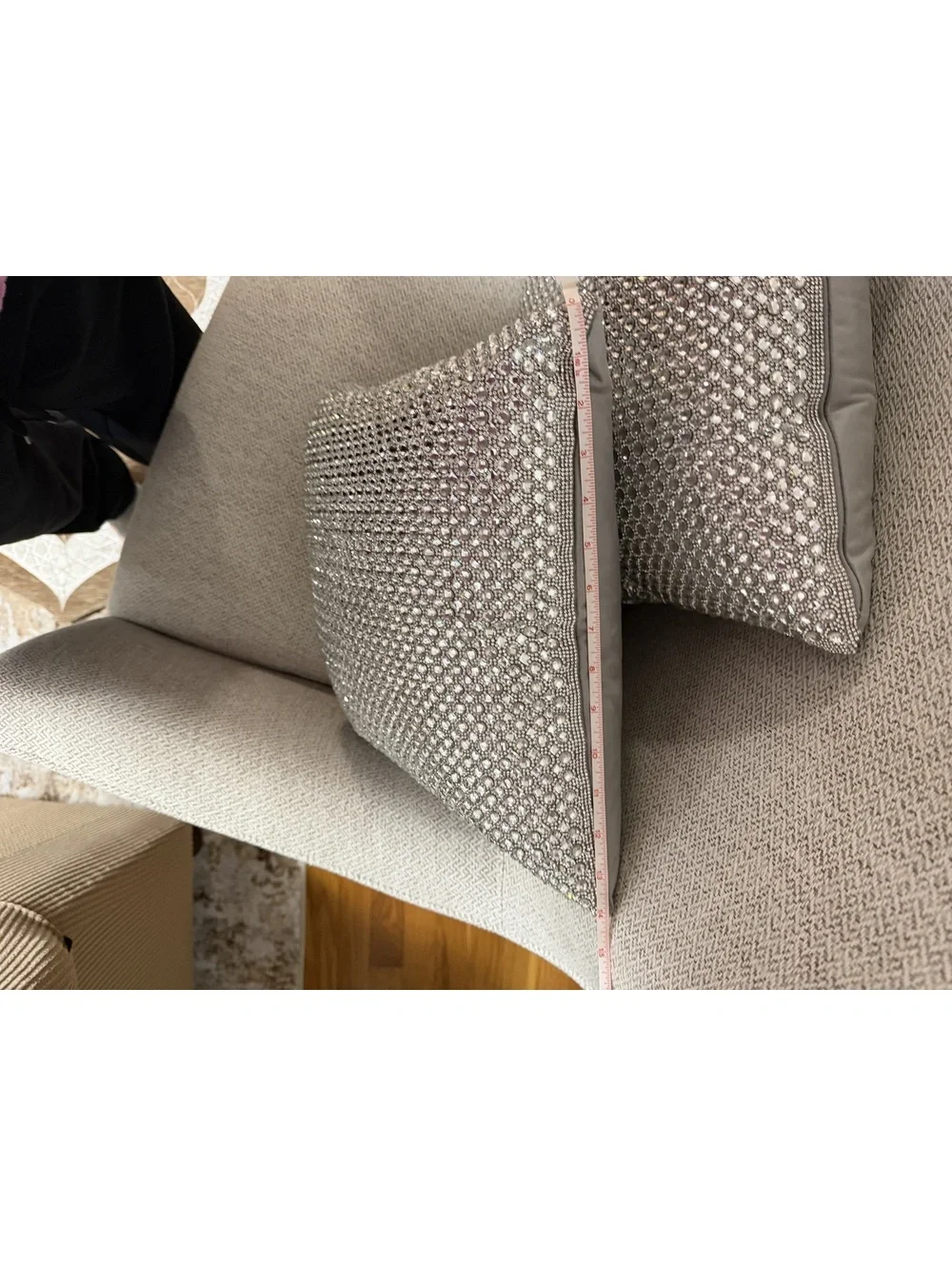 Silver Rhinestone Mesh Throw Pillow Covers Set of 2 Fits 18x18 or 20x20 Glam